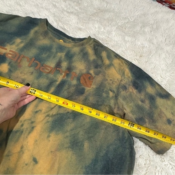 Carhartt Upcycled Grunge Bleach Splatter Short Sleeve Shirt Size XL - Picture 7 of 9